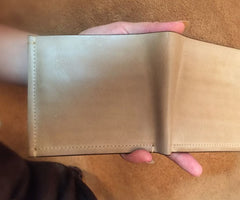 Handmade Leather Mens Cool billfold Leather Wallet Men Slim Wallet Bifold for Men