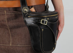 Leather Belt Pouch Mens Small Cases Waist Bag Hip Pack Belt Bag Fanny Pack Bumbag for Men