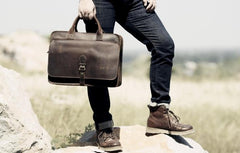 Genuine Leather Mens Cool Messenger Bag Briefcase Work Bag Business Bag for men
