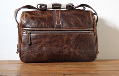 Handmade Genuine Leather Mens Cool Messenger Bag Sling Bag Chest Bag Bike Bag Cycling Bag for men