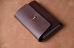 Handmade Leather Mens Cool Coin Change Leather Wallet Men Small Wallets Card for Men
