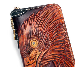 Handmade Leather Eagle Mens Chain Biker Wallet Cool Leather Wallet With Chain Wallets for Men