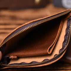 Handmade Leather Mens Cool Wallet Men Slim Wallets Front Pocket Wallet for Men