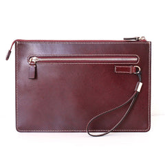 Cool Handmade Leather Mens Wristlet Bag Clutch Zipper Clutch for Men - iwalletsmen