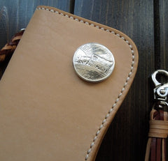 Handmade Leather Biker Wallet  Mens Cool Chain Wallet Trucker Wallet with Chain