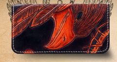 Handmade Leather Indian Eagle Mens Chain Biker Wallet Cool Leather Wallet With Chain Wallets for Men