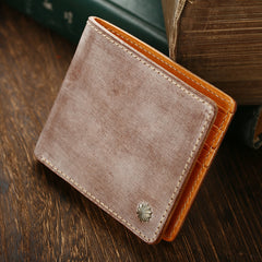 Casual Handmade Mens Black billfold Wallet Red Bifold Card Wallet Small Wallet For Men - iwalletsmen