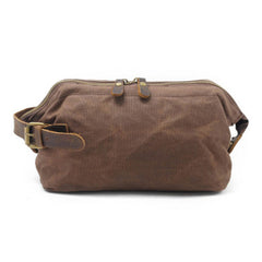 Cool Canvas Leather Mens Zipper Wristlet Bag Vintage Clutch Zipper Bag for Men - iwalletsmen