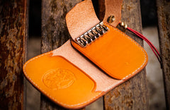Handmade Leather Biker Mens Cool Car Key Wallet Coin Wallet Pouch Car KeyChain for Men