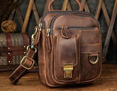 Vintage Leather Belt Pouches for Men Waist Bag BELT BAG Shoulder Bags For Men - iwalletsmen