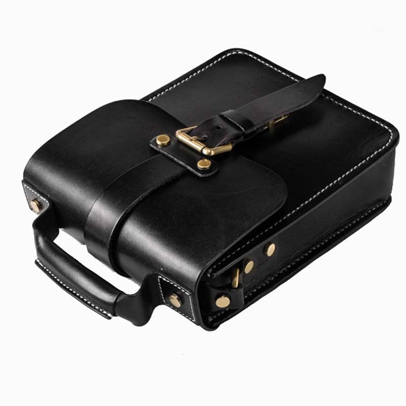 Handmade Leather Mens Cool Messenger Bag Sling Bag Chest Bag Bike Bag Cycling Bag for men - iwalletsmen