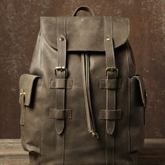 Handmade Leather Mens Cool Backpack Sling Bag Large Travel Bag Hiking Bag for Men