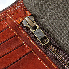 leather vertical bifold wallet​ Brown Leather Wallet Vertical Bifold Wallet Men's Vertical Wallet With Detachable Card Holder