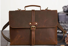 Vintage Mens Leather Briefcase Business Handbag Shoulder Bags For Men - iwalletsmen