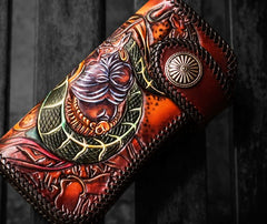 Handmade Leather Prajna Ghost Mens Chain Biker Wallet Cool Leather Wallet With Chain Wallets for Men