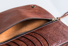 Handmade Mens Cool Leather Chain Wallet Biker Trucker Wallet with Chain for Men - iwalletsmen