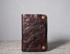 Handmade Genuine Leather Mens Cool Slim Leather Wallet Men Small Wallets Bifold for Men