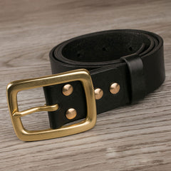 Handmade Genuine Custom Leather Mens Leather Men Black Belt for Men