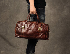 Genuine Leather Mens Cool Weekender Bag Travel Bag Duffle Bags Overnight Bag Holdall Bag for men