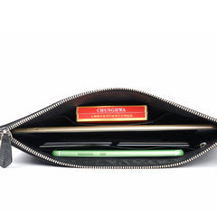 Handmade Leather Mens Clutch Parrots Cool Slim Wallet Zipper Clutch Wristlet Wallet for Men - iwalletsmen