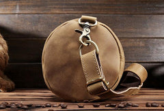 Cool Leather Mens Barrel Shoulder Bag Crossbody Bag Travel Bags For Men - iwalletsmen