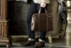 Genuine Leather Mens Cool Messenger Bag Briefcase Work Bag Business Bag for men