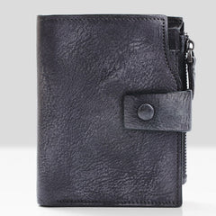 Handmade Mens Cool billfold Leather Wallet Men Small Slim Wallets Bifold for Men - iwalletsmen
