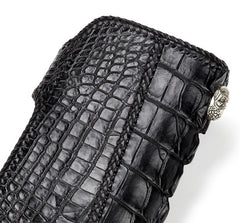 Handmade Leather Mens Chain Biker Wallet Cool Leather Wallet Long Phone Wallets for Men