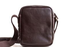 Genuine Leather Mens Cool Messenger Bag Sling Bag Chest Bag Bike Bag Cycling Bag for men