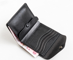 Genuine Leather Mens Cool billfold Leather Wallet Men Small Wallets Bifold for Men