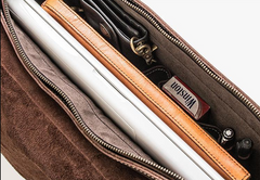 Genuine Leather Mens Messenger Bag Briefcase Laptop Bag Bike Bag Cycling Bag for men - iwalletsmen