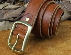 Handmade Genuine Leather Mens Leather Men Brown Belt for Men Cool Leather Belt