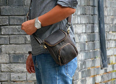Vintage Leather Belt Pouch for Men Waist Bags BELT BAGs Shoulder Bags For Men - iwalletsmen