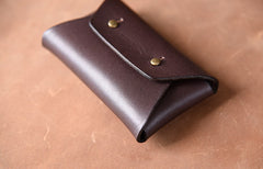 Handmade Leather Mens Cool Coin Change Leather Wallet Men Small Wallets Card for Men