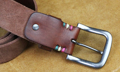 Genuine Leather Mens Leather Men Brown Black Belt for Men Cool Leather Belt