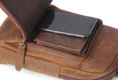 Cool Leather Chest Bag Sling Bag Crossbody Bag Travel Bag Sling Hiking Bag For Mens - iwalletsmen