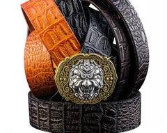 Handmade Genuine Leather Punk Rock Chinese Monster Mens Cool Men Biker Trucker Leather Belt