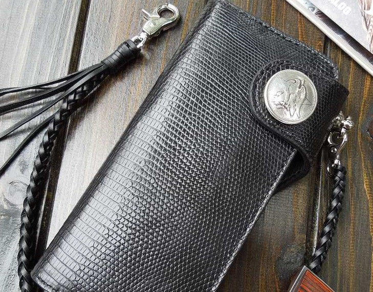 Biker long Wallet chain Genuine Leather Brown anchor Trucker Handmade Heavy  men - Shop jacksclub Wallets - Pinkoi