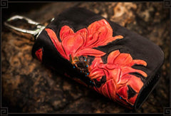 Handmade Leather Tooled Mens Cool Car Key Wallet Car Key Holder Car Key Case for Men