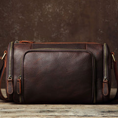 Genuine Leather Mens Cool Shoulder Bag Messenger Bag Chest Bag Bike Bag Cycling Bag for men