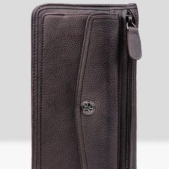 Handmade Leather Mens Cool Long Leather Wallet Bifold Clutch Wallet for Men - iwalletsmen