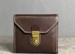 Handmade Leather Mens Cool billfold Leather Wallet Men Small Wallets Trifold for Men