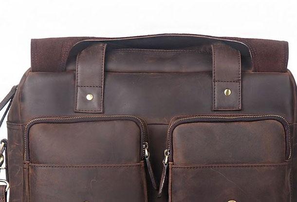GENUINE LEATHER MENS COOL MESSENGER BAG BRIEFCASE WORK BAG BUSINESS BAG FOR MEN - iwalletsmen