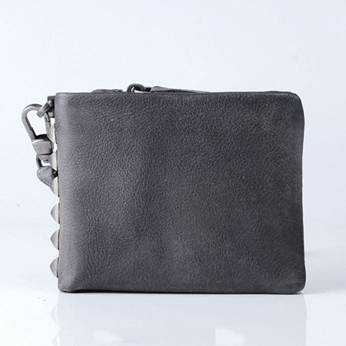Handmade Leather Mens Chain Biker Wallet Cool Leather Wallet Wrist Wallets for Men