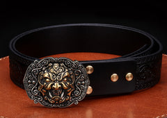 Handmade Genuine Custom Cool Leather Mens Leather Men Black Belt for Men