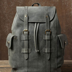 Handmade Leather Mens Cool Backpack Sling Bag Large Travel Bag Hiking Bag for Men