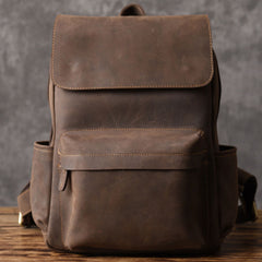 Genuine Leather Mens Cool Backpack Sling Bag Large Travel Bag Hiking Bag for men