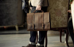 Genuine Leather Mens Cool Messenger Bag Briefcase Work Bag Business Bag for men