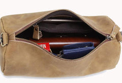 Cool Leather Mens Barrel Shoulder Bag Crossbody Bag Travel Bags For Men - iwalletsmen