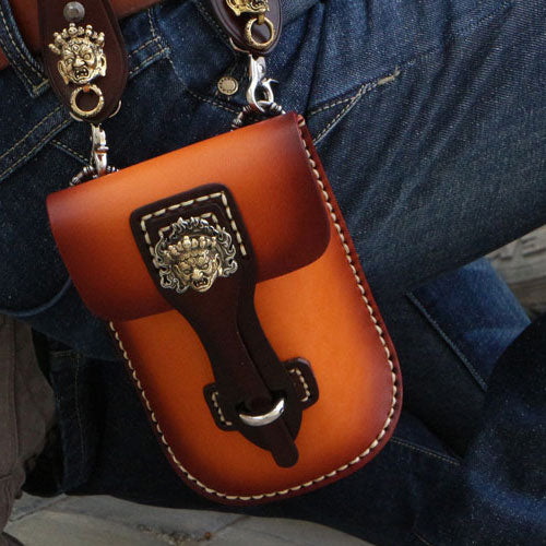 Leather Belt Pouch Mens Small Cases Waist Bag Hip Pack Belt Bag Fanny Pack Bumbag for Men - iwalletsmen